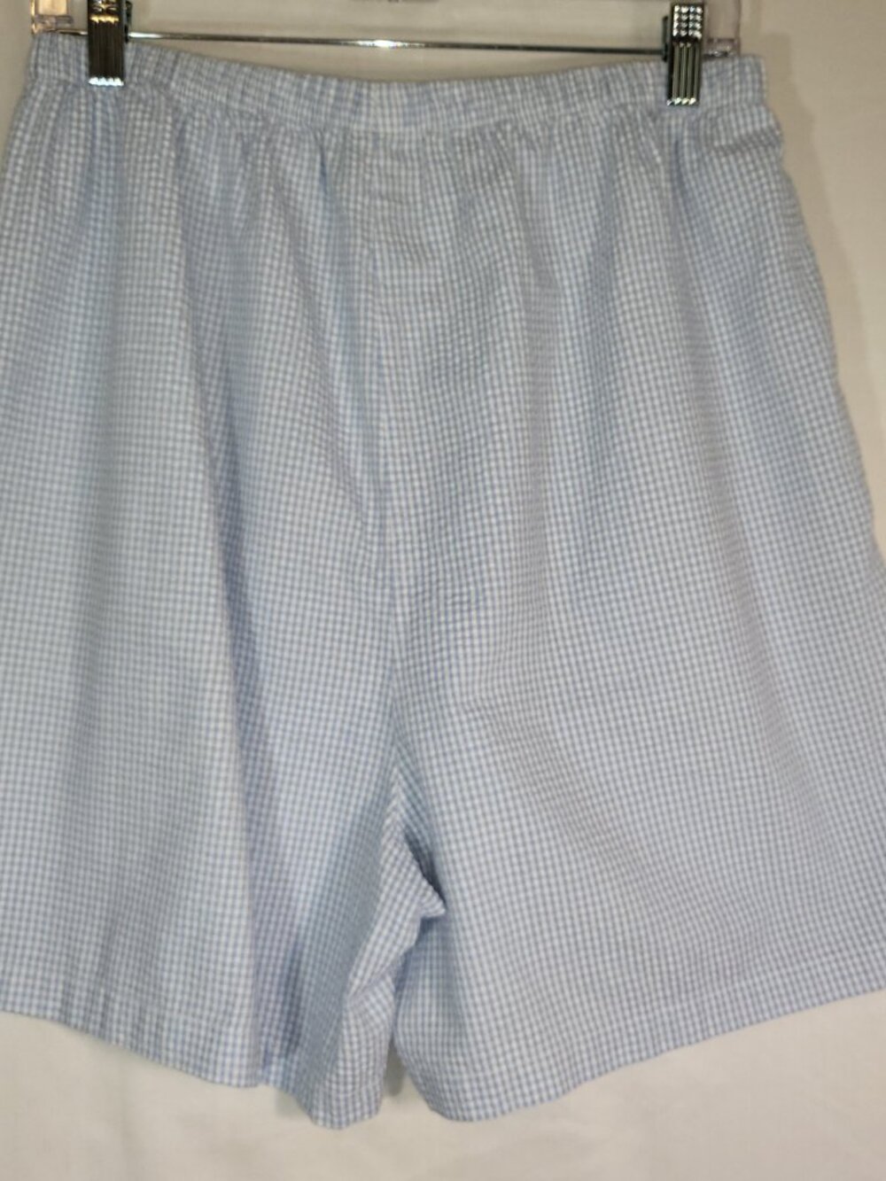 Secret Fantasies Vintage 80's/90's 2 pc Pajama Set Size XL Blue/White Gingham - Picture 12 of 15